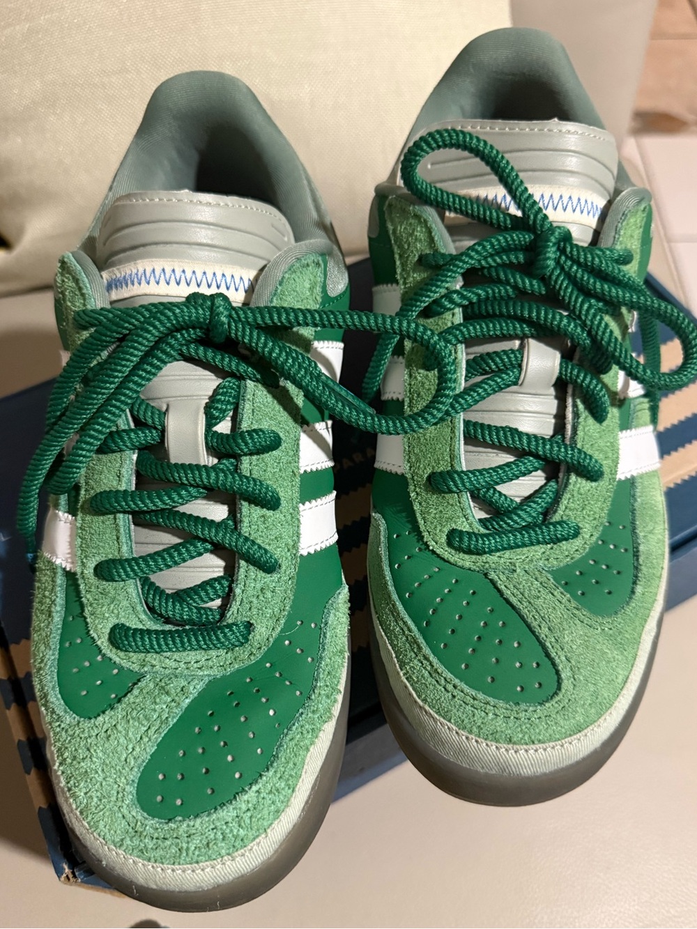 Bad Bunny’s adidas Men's El Yunque Green and White Low-Top Sneakers